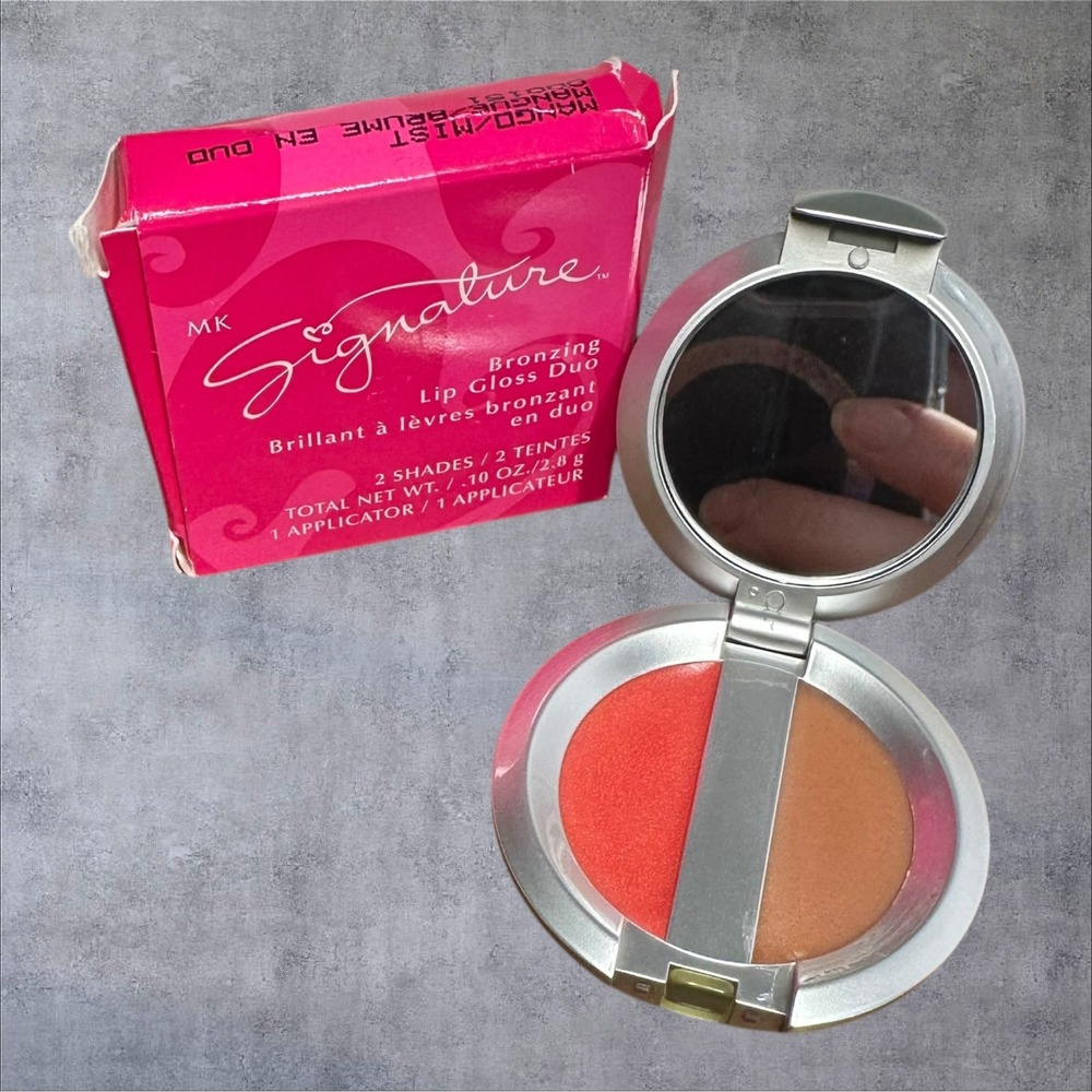 Mary Kay MK Signature Bronzing Lip Gloss Duo Mango/Mist 000151 New Box 0.10oz